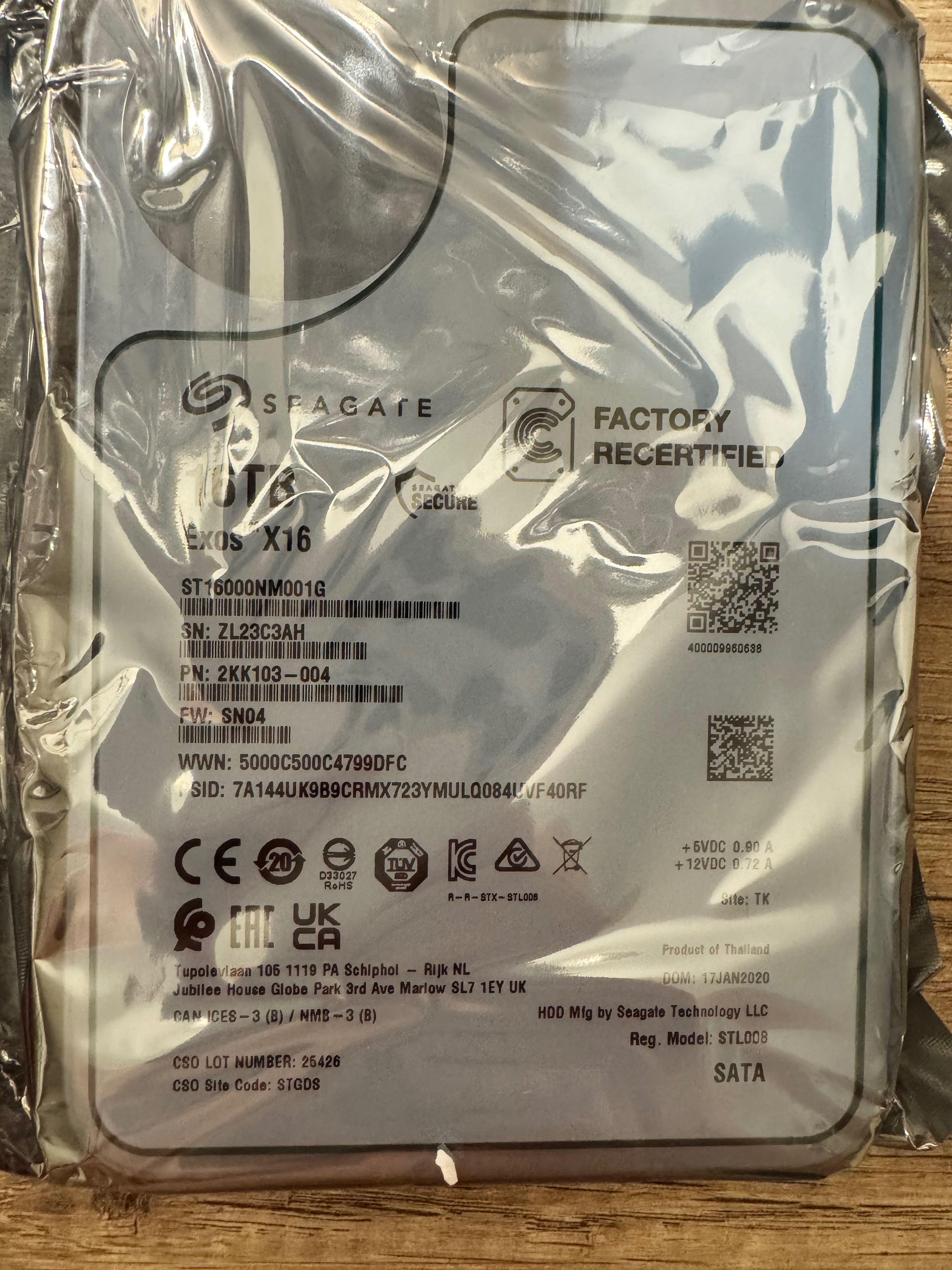 *Нов + Гаранция* Seagate Exos х16 16TB SATA - Вътрешен Хард Диск