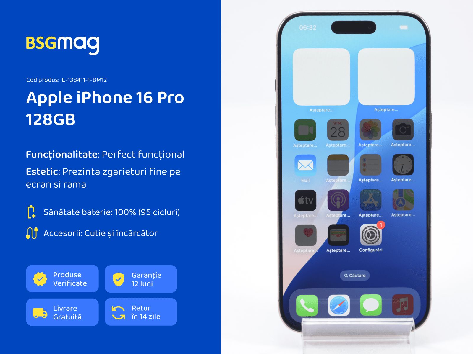 Telefon Apple iPhone 16 Pro 128GB - BSGmag