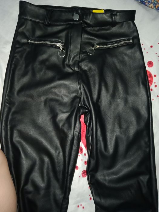 Лосины кожаные теплые