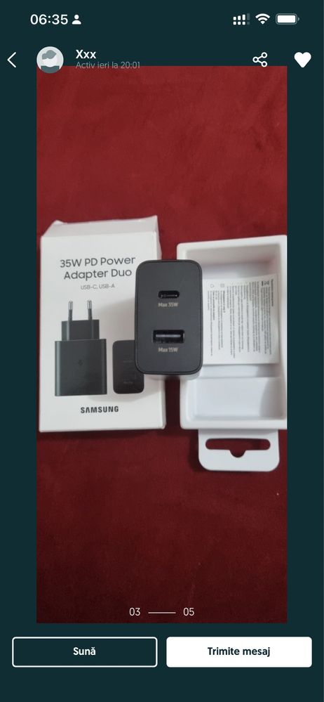 Incarcator duos samsung 35 w nou la cutie sigilată