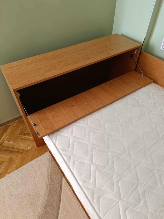 Запазен спален комплект 120/190см с матрак, повдигащ механизъм и ракла