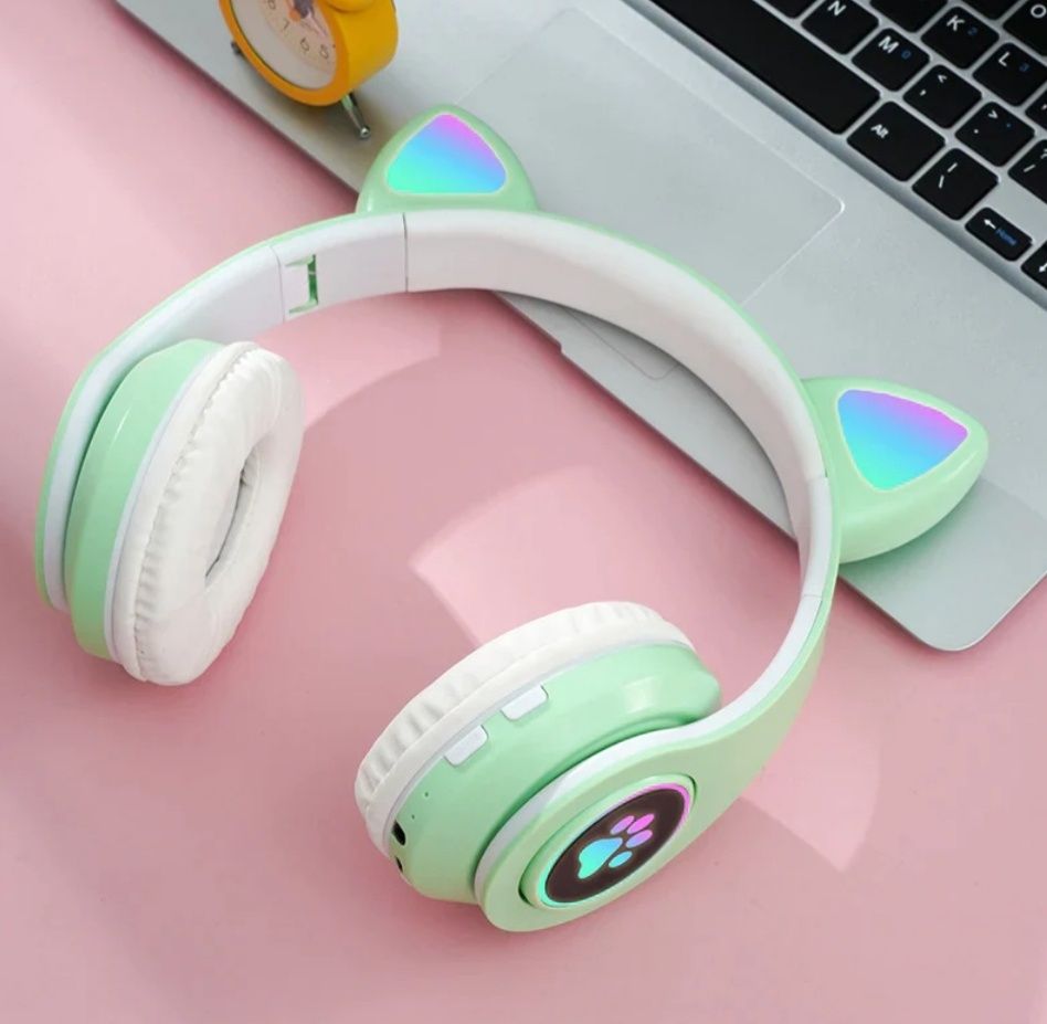 Căști wireless pliabile urechi de pisica CAT EAR sport stereo BT RGB