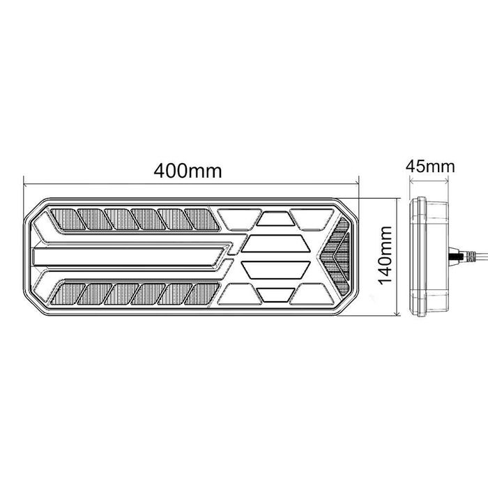 2 Броя LED Стопове с Неонова Светлина и Динамичен Мигач 12/24V