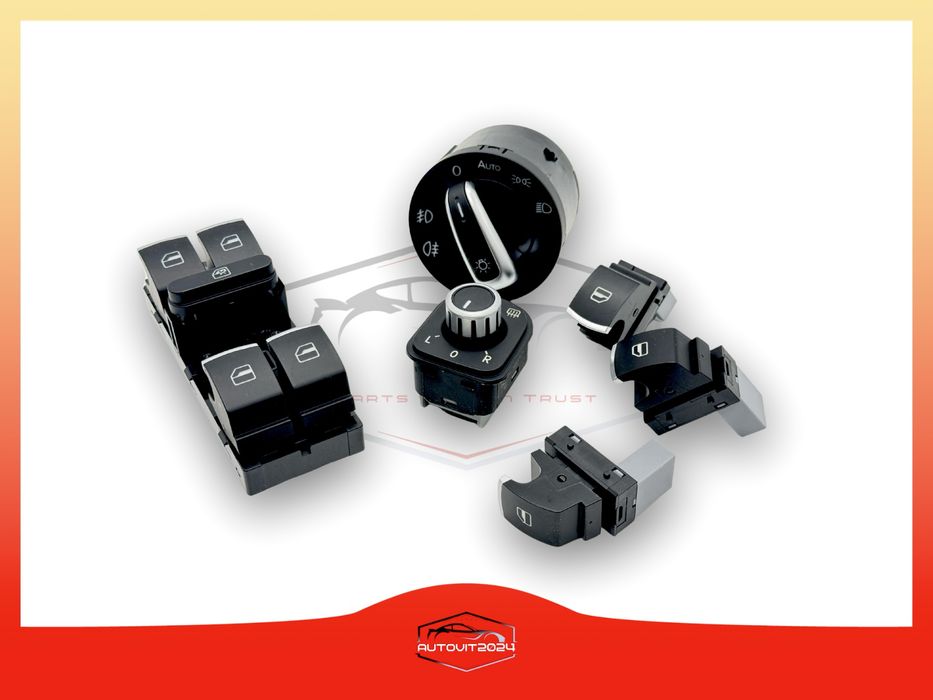 Конзола стъкла, копчета, бутони, VW, ключ за фарове, passat, golf