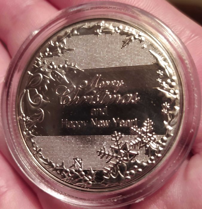 Коледно - новогодишен плакет в защитна капсула .