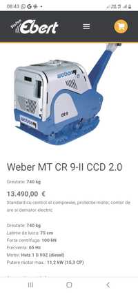 Placa compactoare weber, bomag ,ammann,waker, atlas copco