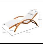 Sezlong din lemn 161 x 72 x 68 cm + husa