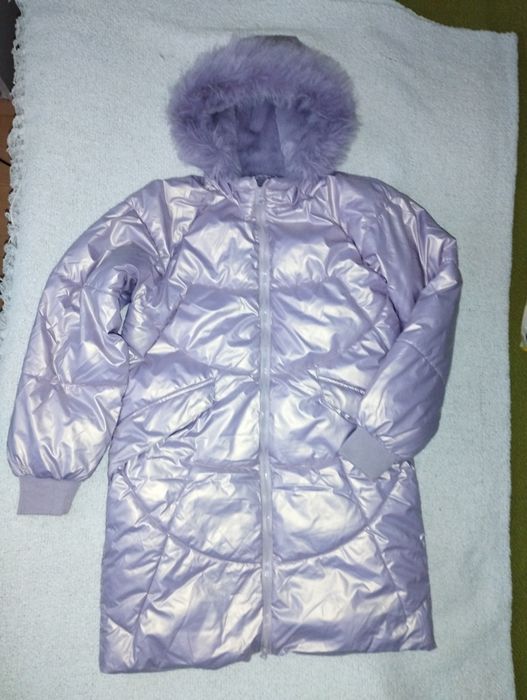Зимно топло дълго яке р.164 лилаво