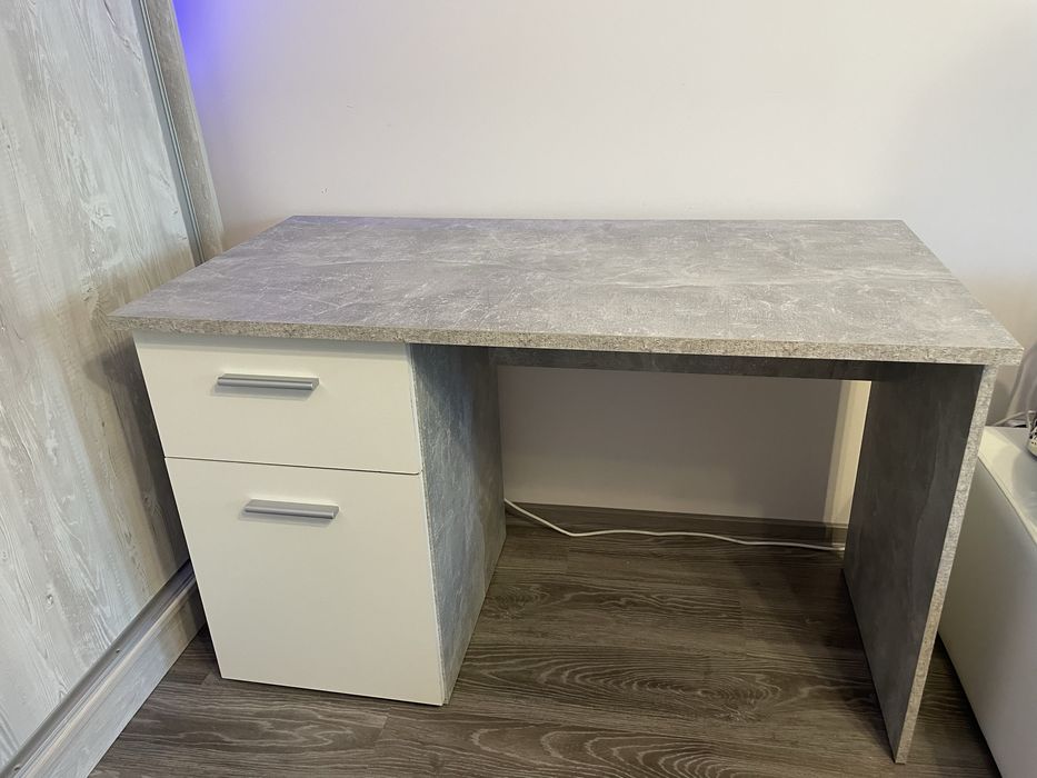 Birou modern din pal gri/alb