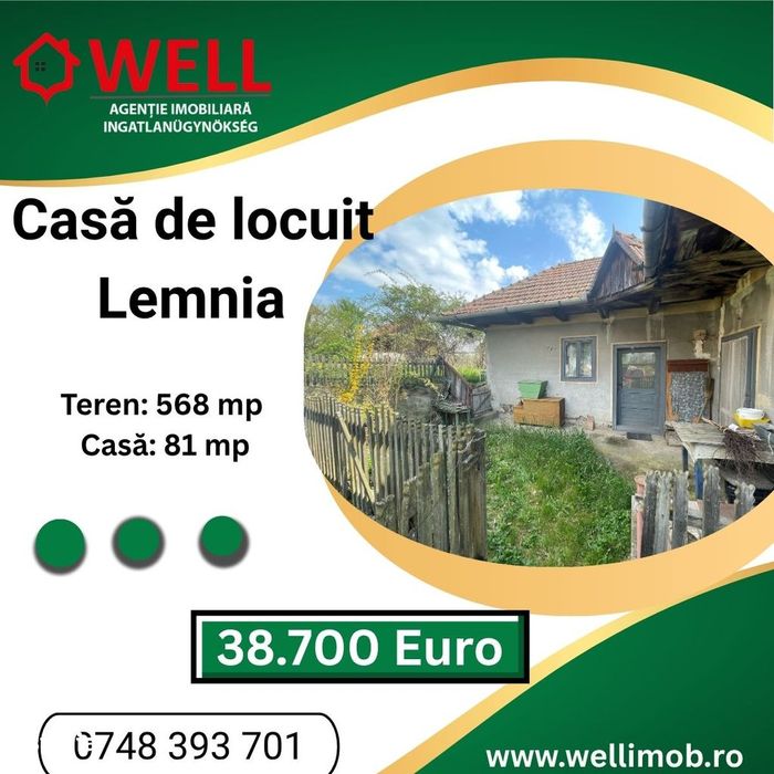 De vânzare casă de locuit în Lemnia!
