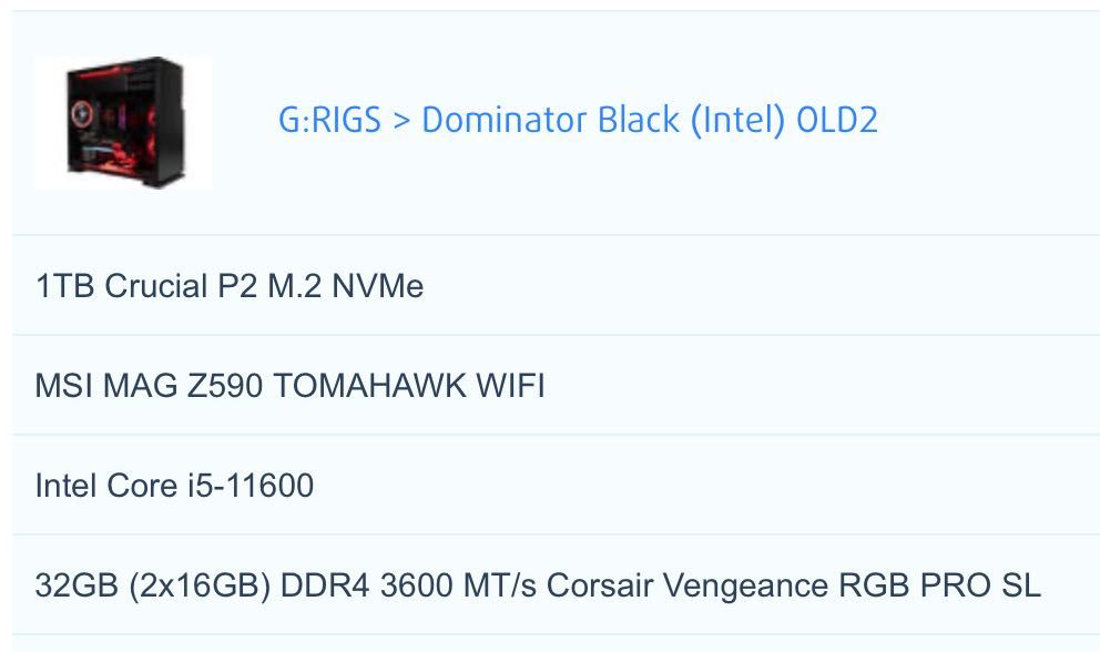 G:RIGS Dominator Black (Intel)
