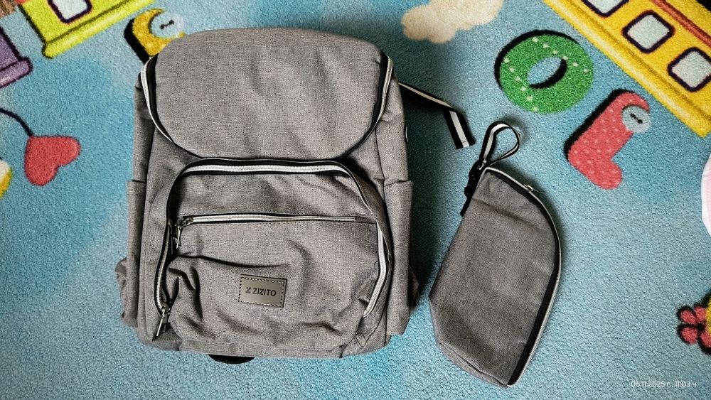 Раница за бебешка количка ZIZITO - сива