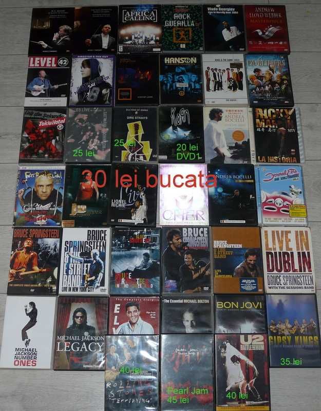 DVD muzica:Bruce Springsteen,U2,Michael Jackson,Bob Dylan,Bon Jovi