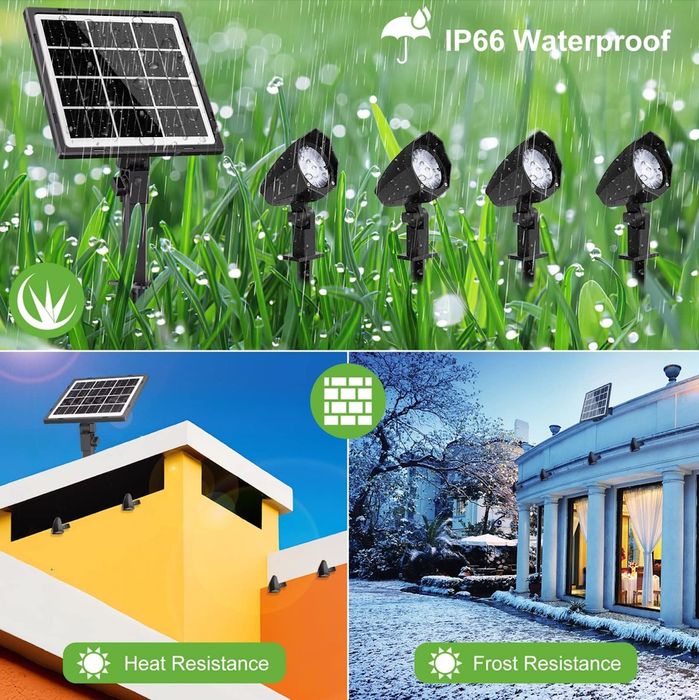 Lumină Solară pentru Grădină 3 Trepte Luminozitate, Rezistentă la Apă