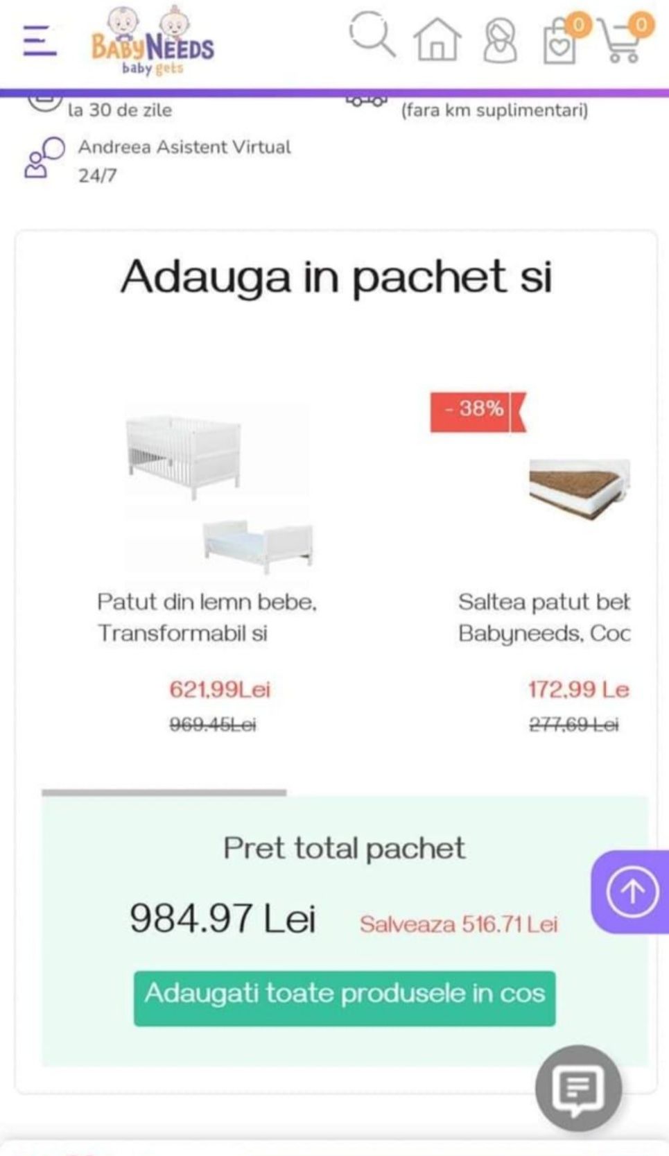 Patut copil 2in1 + saltea
