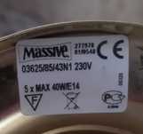 Потолочная люстра 5ти рожковая massive Бельгия светильник лампа