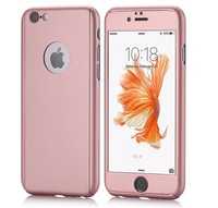 Husa iPhone 6 6s ROSE-GOLD 360 grade protectie fata-spate + Folie stic