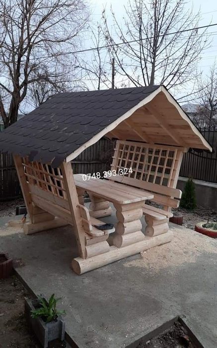 Foisor  pavilion  din lemn masiv bușteni