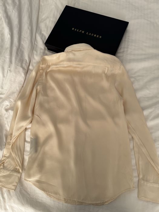 Cămașă Ralph Lauren din mătase naturală mărime S crem