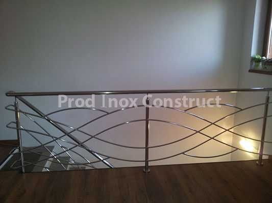 Balustrada Inox cu Lemn Stejar, Mana Curenta Inox,Balustrada Inox Pret