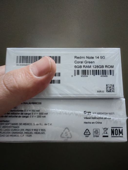 Xiaomi note 14 6 Gb ram 128 Gb rom coral green+buds 6 lite