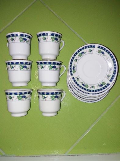 Порцеланов сервиз за кафе Tao Hui -FINE PORCELAIN, 6 бр., Антика 80-те