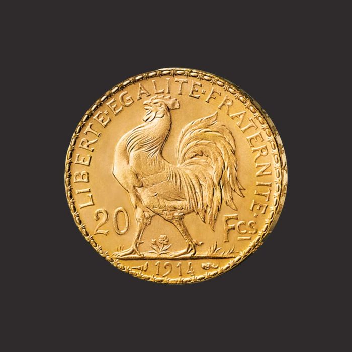 Moneda 20 franci francezi, Marianne, aprx.6,45gr. TVA 0%-IN STOC