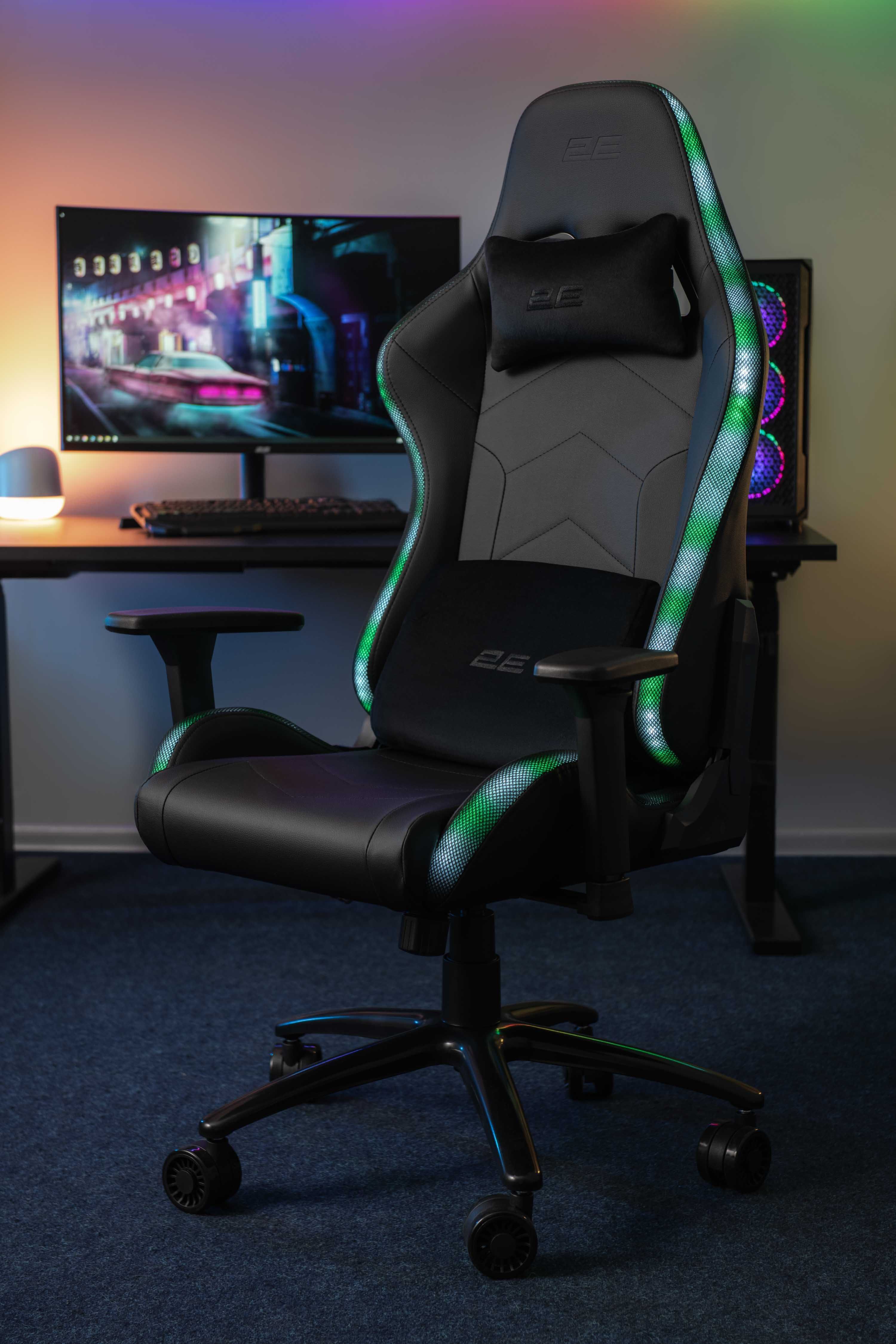 Игровое кресло 2E OGAMA II RGB Black