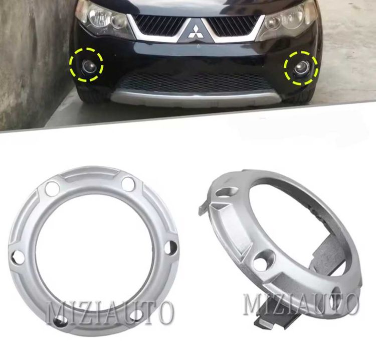 Хромирани кръгли рамки около халогените Мицубиши Mitsubishi Outlander