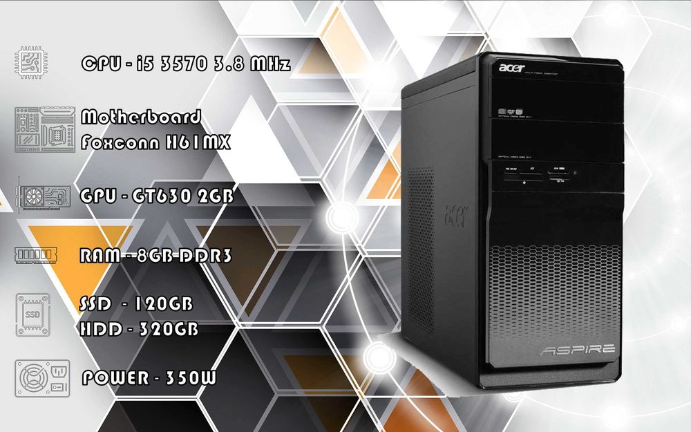 Офис - Дом i5 3570\GT630 2GB\RAM 8GB\SSD 120\HDD 320GB