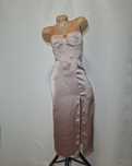 Rochie Zara satinată roz pudrat, mărimea S - cupe, dantelă delicată