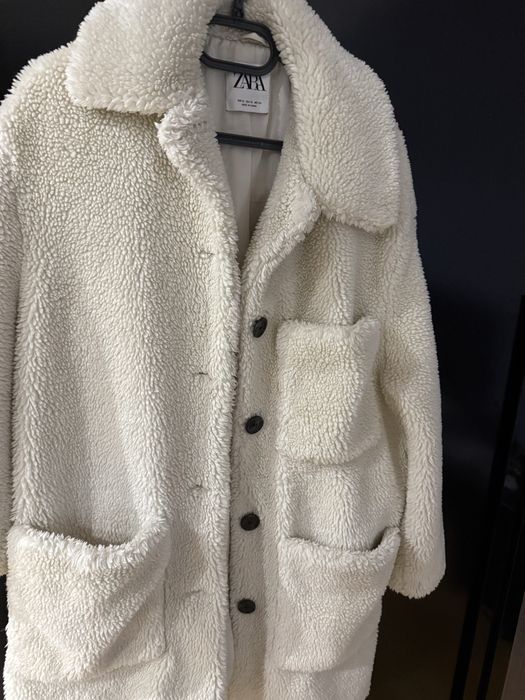 Teddy bear бяло палто /ZARA/