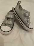 Converse argintii din piele lacuita, marimea 23 (14 cm măsurați)