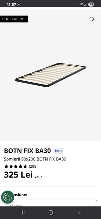 Pat mobilier amenajări  jisck 90/200 plus somieră