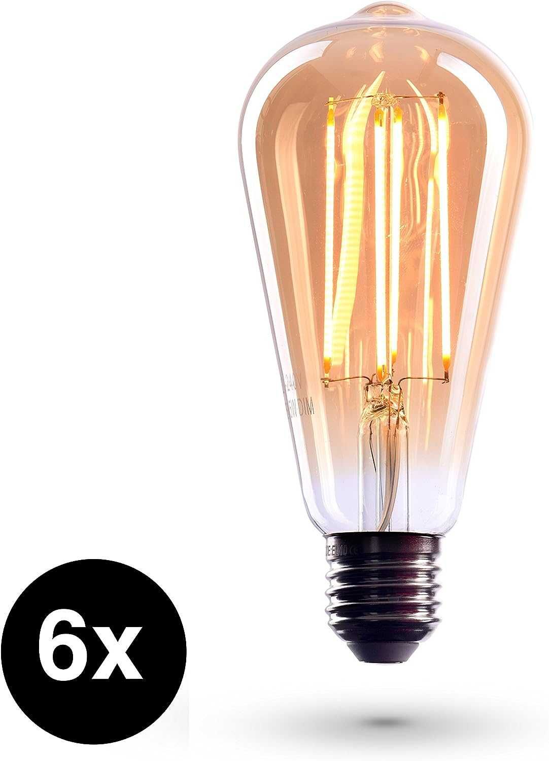 CROWN LED 6X Edison крушка E27 Цокъл | Димируем, 4 W, 2000 K