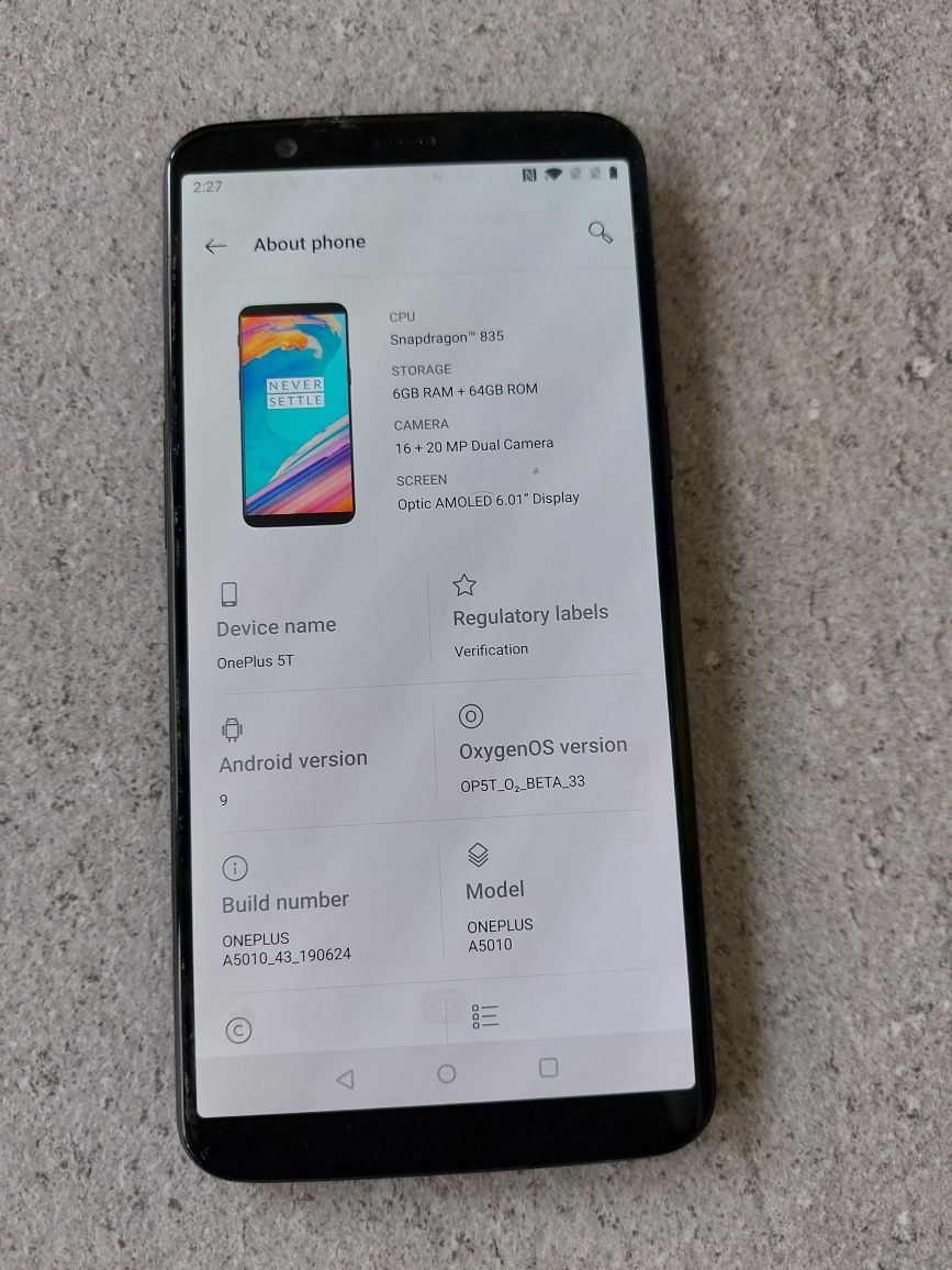 One plus 5t 6gb ram