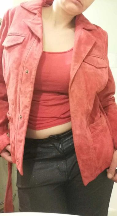 Geaca de piele autentică c&a