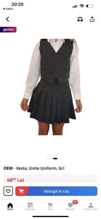 Fusta plisata fete scoala uniforma scolara
