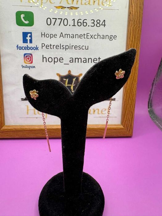 HOPE AMANET P2-Cercei cu pietre nepretioase din aur de 14k
