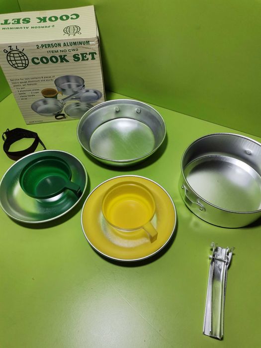 Set de gătit din aluminiu pentru camping, pescuit, vânătoare, drumeții
