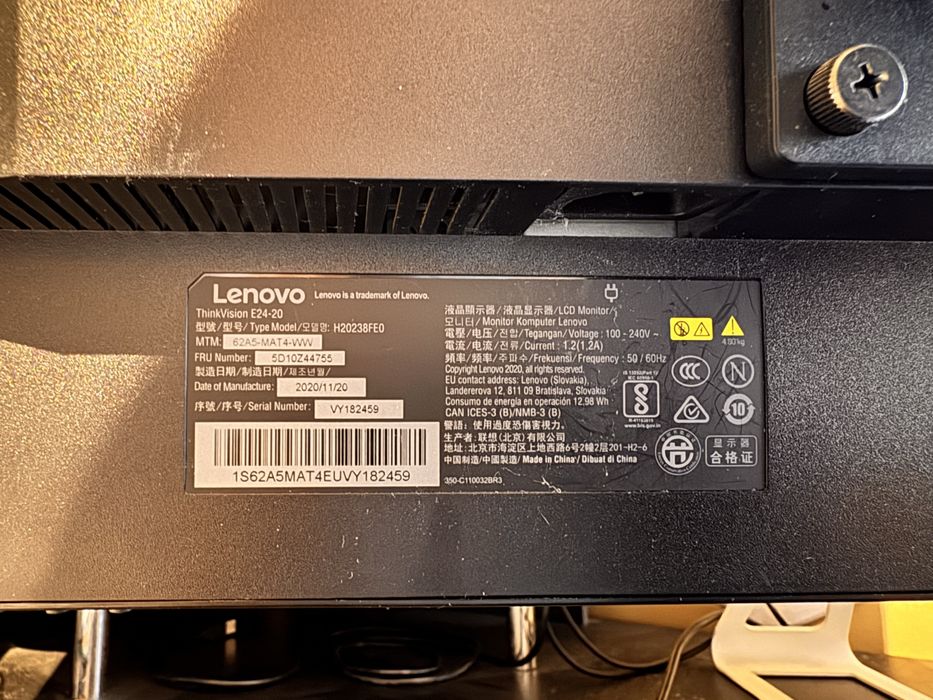 Monitor Lenovo ThinkVision E24-20