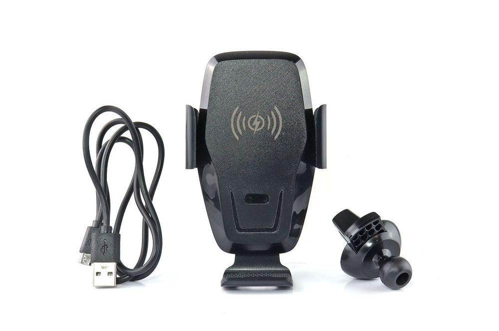 Suport auto cu incarcator wireless Amio PHW-04, fixare grila ventilatie, incarcare Qi, reglabil