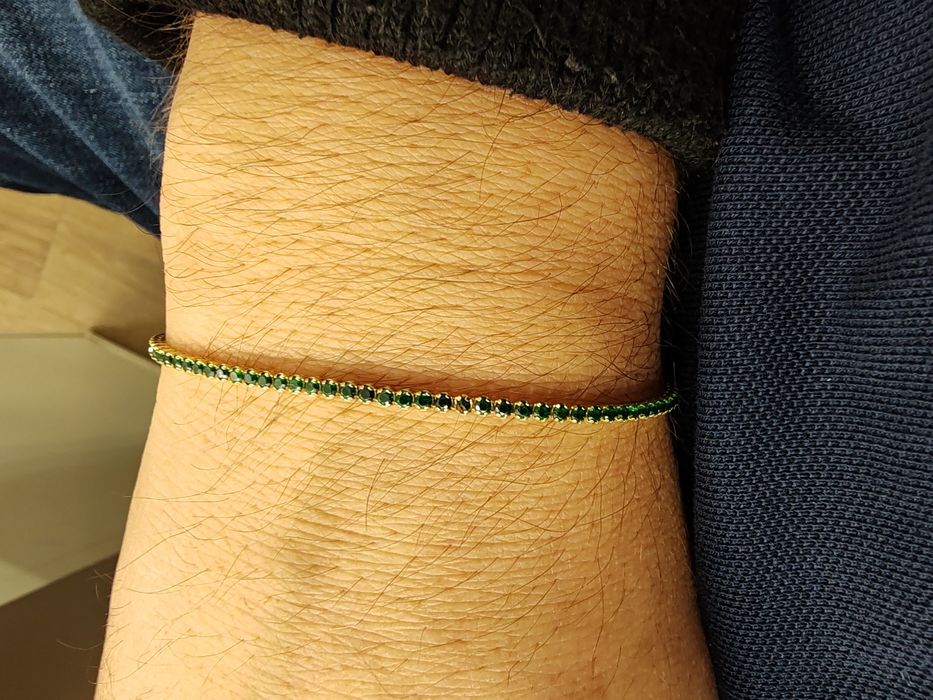 Brățară unisex tennis verde Gr 3,06 Aur 14k cod unic 864