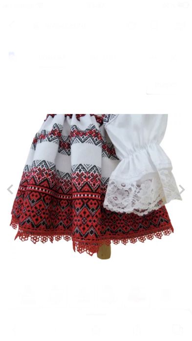 Rochie Traditionala Populara de botez pentru fetite