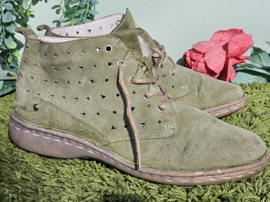 Обувки естествен велур в зелено N38