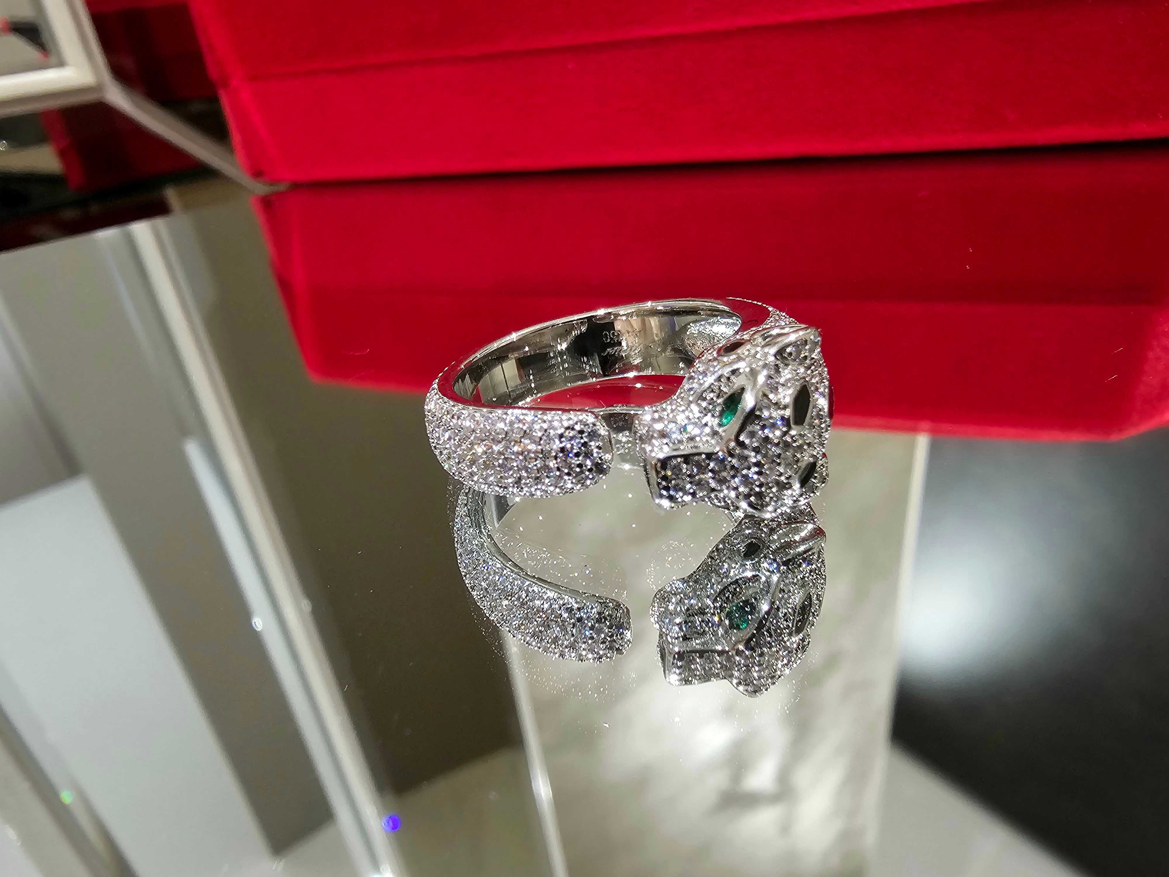 CARTIER Panthere de Cartier White Gold Full Diamonds Дамски Пръстен