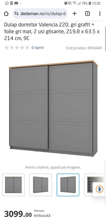 Dulap dormitor Valencia 220