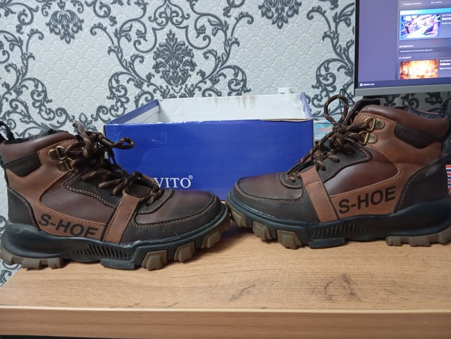 Теплые ботинки с мехом 34 размер