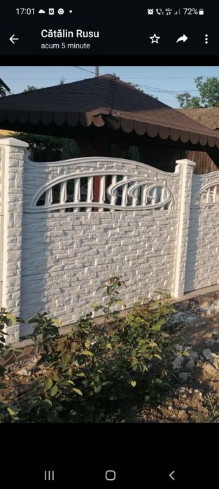Plăci gard beton Botoșani 
Dimensiune placă : 200×50cm Grosime 4
