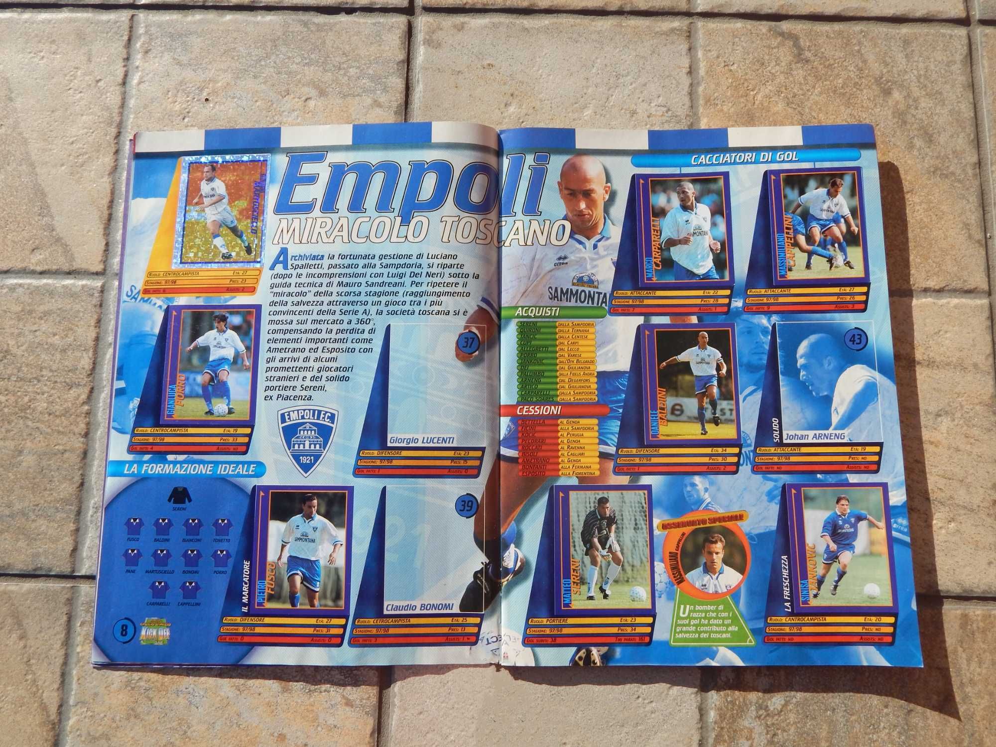 Album fotbal Campionat Italia Il Calcio sezon 1998-1999 Merlin